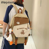 Weiyinxing Teenage Girl College Student Backpack Fashion Women Laptop Backpack Large Capacity Female Schoolbag Waterproof Travel Bag