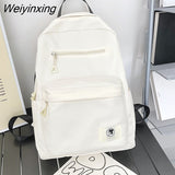 Weiyinxing Product Large Capacity Posh Student Backpack Korean Simple Style Solid Color Shoulder Bag Fashion Schoolgirl Bag Waterproof