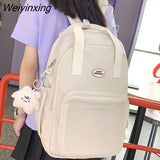 Weiyinxing Pink Laptop Backpack Trendy Waterproof Female Travel Book Bag Ladies Cute College Backpack Fashion Women Leisure School Bag