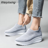 Weiyinxing Women Sneakers Mesh Flat Shoes Breathable Trainer Walking Platform Casual Sneakers Tenis Feminino Loafers Walking 2023