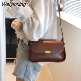 Weiyinxing Color Small PU Leather Shoulder Crossbody Sling Bags for Women 2023 Fashion Trendy Simple Luxury Brand Designer Handbags