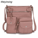 Weiyinxing FASHION Mini PU Leather Multi Pocket Vintage Crossbody Bags For Women 2023 Ladies Fashion Shoulder Bag