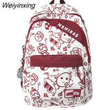 Weiyinxing New Fashion Girl Graffiti Design Bookbag for Teens Backpack Colleg Cute Schoolbag Laptop Rucksack Women Mochila Travel Bag