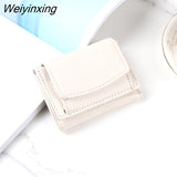 Weiyinxing Women Wallets Short Simple Tri-fold Purses Ladies Multi-card Bags Large-capacity Anti-theft Brush Purse Famale Mini Coin Bag