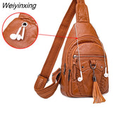 Weiyinxing Women's Bag 2023 Trend Waist Bag Women Shoulder Bags Retro Leather Chest Bag Female Crossbody Handbag Shopper Purse