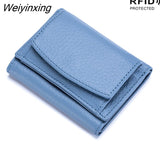 Weiyinxing Women Genuine Leather Purses Female Small Cowhide Wallets Lady Coin Bag Card Holder Large Capacity Money Bag Portable Clutch