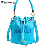 Weiyinxing The Bucket Bags for Women 2023 New Luxury Designer Vintage Small Women Shoulder Crossbody Bags Pu Leather Handbags Totes