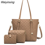 Weiyinxing Quality Cowhide Leather Shoulder Bags Ladies Wild Bags 3 Piece Set Hot Sale Large Women's Bag Large Capacity Shoulder Bags