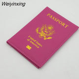 Weiyinxing leather USA Passport Cover Customized Travel Passport holder American Wallet Covers for Passports Girls America