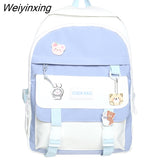 Weiyinxing Badge College Bag Nylon Kawaii Backpack Travel Lady Laptop Teen Cool Student Backpack Fashion Female Cute Women School Bags