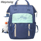 Weiyinxing Kawaii Mommy Bag Girl Cute Travel Student Backpack Trendy Fashion Lady College Backpack Women Laptop Waterproof Nylon Bag