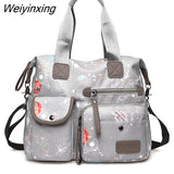 Weiyinxing Pocket Starry Sky Prints Bag for Teacher Nylon Crossbody Nurse Bag Totes for Works Shoulder Bag Large Capacity Gym Handbag