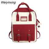 Weiyinxing Women Nylon Backpack Candy Color Waterproof School Bags for Teenagers Girls Patchwork Backpack Female Rucksack Mochila