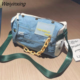 Weiyinxing Denim Women Shoulder Bags Large Capacity Travel Bag Designer Women Bags Luxury Blue Jeans Crossbody Bag Female Big Purse