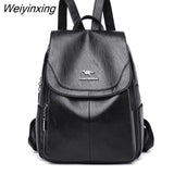 Weiyinxing Women Backpack Leather Leisure School Bags For Teenager Girls Lady Fashion Shoulder Bags High Quality Lady Travel Backpack