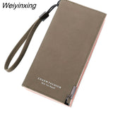 Weiyinxing Leather Fashion Women's Wallet Solid Color Zipper Long Wallet Simple Personality Women's Handbags Coin Purse Mobile Phone Bag