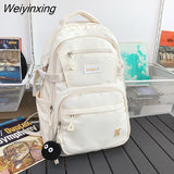 Weiyinxing Multifunction Waterproof Buckle Backpack Korean Style School Bag Student Shoulder Bag Teenage Girls Laptop Backpacks