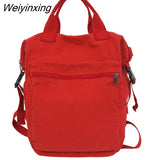 Weiyinxing Boy Girl New Canvas School Bag Men Women Laptop College Backpack Cool Lady Retro Student Fashion Female Travel Book Bags