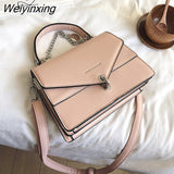 Weiyinxing Small Square Bag 2023 Summer New Chains Handbag Women Casual Wild Shoulder Bag Lock Tide Bag Diagonal Female Bag Black