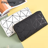 Weiyinxing Ladies Wallet Women's Wallet Made of Leather Female Diamond Short Wallet Wrist Strap Zipper Wallet Mobile Phone Bag