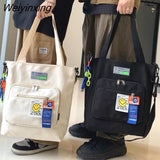 Weiyinxing Men And Women Messenger Bag Portable One Shoulder High Capacity Canvas Bag Women's Handbag School Bag Laptop Bag Ipad Bag