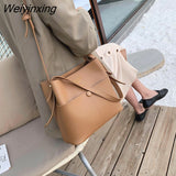 Weiyinxing buckets bag for women designer shoulder bags luxury soft pu leather crossbody bag large capacity tote ladies big purses