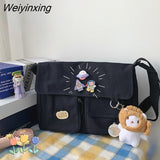 Weiyinxing Diagonal Crossbody Bags Youth Fashion Casual Ladies Handbag Shoulder Bag Solid Color Messenger Bags for Girl School Bags