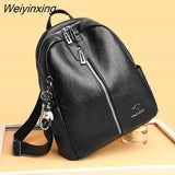 Weiyinxing Women Multifunctional Backpack Female Leather Shoulder Bags School Bag For Teenage Girls Travel Back pack Sac A Dos Femme