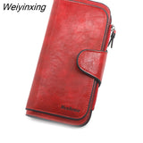 Weiyinxing Women's Wallet Made of Leather Wallets Three Fold VINTAGE Womens Purses Mobile Phone Purse Female Coin Purse Carteira Feminina