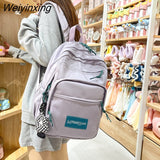 Weiyinxing Nylon Women Backpack Unisex Multi-pocket Laptop Backpack Large Capacity Student School Backpack for Girls Bookbags