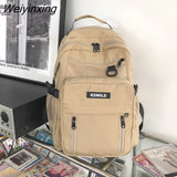 Weiyinxing Waterproof Nylon Backpack Fashion Vertical Zipper Travel Bag for College Couples Schoolbag Men and Women Laptop Backpack