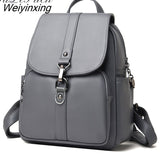 Weiyinxing New Women High Quality Leather Backpacks Female Shoulder Bag Sac A Dos Ladies Travel Bagpack Mochilas School Bags for Girls