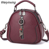 Weiyinxing Leather Round Handbag Shoulder Bag Fashion Womens Crossbody Bags Ladies Totes Messenger Bags Purses Handbags Satchels