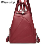 Weiyinxing New Women Waterproof Anti-theft Leather Backpacks Bags For Girls Female Shoulder Bag Multifunction Travel Backpack Mochilas