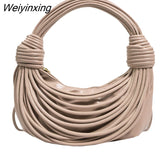 Weiyinxing Noodle Bag Designer Double Kotted Women Handbags Luxury Soft Pu Leather Shoulder Crossbody Bags Small Female Purses 2023