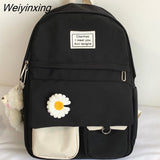 Weiyinxing College Student Backpack Cute Flower Nylon Women School Bag Lady Kawaii Backpack Female Fashion Bags Book Trendy Travel New