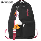 Weiyinxing Nylon Lady Men School Bag Female Male Trendy New Travel Student Bag Cool Boy Girl College Backpack Laptop Women Backpack