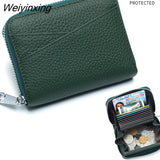 Weiyinxing Women Wallet Genuine Leather Card Holders Female Cowhide Wallets Fashion Small Portable Purses Cute Wallet Coin Bags Clutch