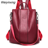 Weiyinxing New Fashion Brand High Quality Leather Backpacks Casual For School Teenagers Girls Large Capacity Travel Ladies Backpacks