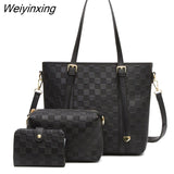 Weiyinxing Quality Cowhide Leather Shoulder Bags Ladies Wild Bags 3 Piece Set Hot Sale Large Women's Bag Large Capacity Shoulder Bags