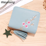 Weiyinxing Women Small Wallet Ladies Mini Tassel Wallet Cute Girl Short Zipper Lovely Pu Leather Coin Purse Female Hand Wallet Purse