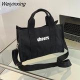 Weiyinxing and Fashionable Canvas Handbag, Small and Versatile Casual Tote Bag, 2023 New One Shoulder Cross Body Bag, Women's Bag