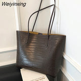 Weiyinxing Tote Bags Large Capacity Shopper Designer Handbags For Women Fashion Stone PU Leather Casual Luxury Shoulder Women's Bags