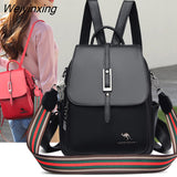 Weiyinxing Women's Backpack 2023 New Travel Large Backpack PU Leather Handbag Schoolbag For Girls Women's bag Female Shoulder Back mochila