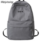 Weiyinxing Male Travel Female Solid Color New Backpack Lady Men Laptop Women Backpack Student Bag Boy Girl Harajuku School Bag Fashion