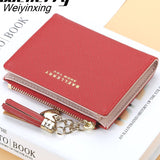 Weiyinxing Tassel Women Wallet Small Cute Wallet Women Short Leather Women Wallets Zipper Purses Portefeuille Female Purse Clutch