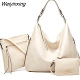 Weiyinxing FASHION 3 In 1 Large Capacity Shopping Tote for Women Luxury Bags PU Leather Purses and Handbags Leisure Shoulder Bag