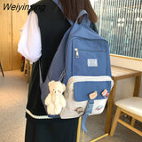 Weiyinxing New Waterproof Buckle Women Backpack Fashion Casual Cute Schoolbag Teenage Girls College Student Bag Shoulder Backpack