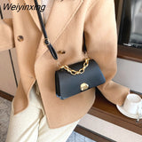 Weiyinxing British Fashion Simple Small Square Bag Women's Designer Handbag High-quality PU Leather Chain Mobile Phone Shoulder Bags