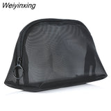 Weiyinxing Women Men Necessary Portable Cosmetic Bag Transparent Travel Organizer Fashion Large Black Toiletry Bags Makeup Pouch